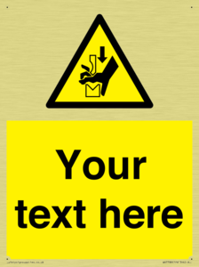 Custom warning hand crushing between press brake tool